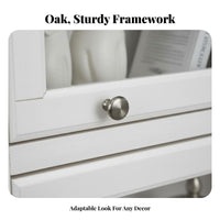 timeless design Freestanding Display Hutch Glass Doors Freestanding Hutch Minimalist Design bookshelf Multi-Level Shelving for Book Lovers, Collectors, Office Workers, Living Room, Study, Bedroom