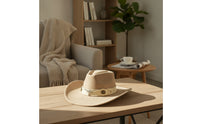 Suede Cowboy Hat Creased Crown Cowboy Hat with Concho Western Classic for Men, Festivals, Concerts