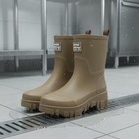 Wear-Resistant Ankle-High-Calf Rain Boots Easy to Clean Women's Ankle-High Calf Rain Boots Fashionable Design Fashion Rainboots Comfortable Insole for Kitchen Work, Outdoor, Gardening