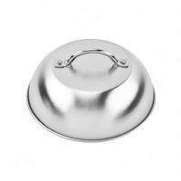 Dustproof Steak Cover Rust Resistant Stainless Steel Food Dome Even Heat Distribution Metal Steak Cover Comfortable Handle for Chefs, Home Cooks, Restaurant, Outdoor Barbecue, Camping