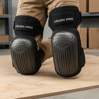Ribbed Surface Rigid Cap Knee Pads Adjustable Straps Work Knee Pads Reinforced Safeguarding Gear Contoured for Laborers