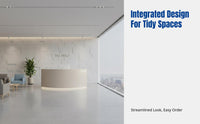 Modern Minimalist Curved Reception Desk, Company, Salon, Boutique, Bar Counter