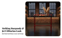 Counter Height Table with Stools High-Leg Design Narrow Counter Table with Stools factory-inspired appearance bar Set for homeowners, Kitchen, Living Room, Office