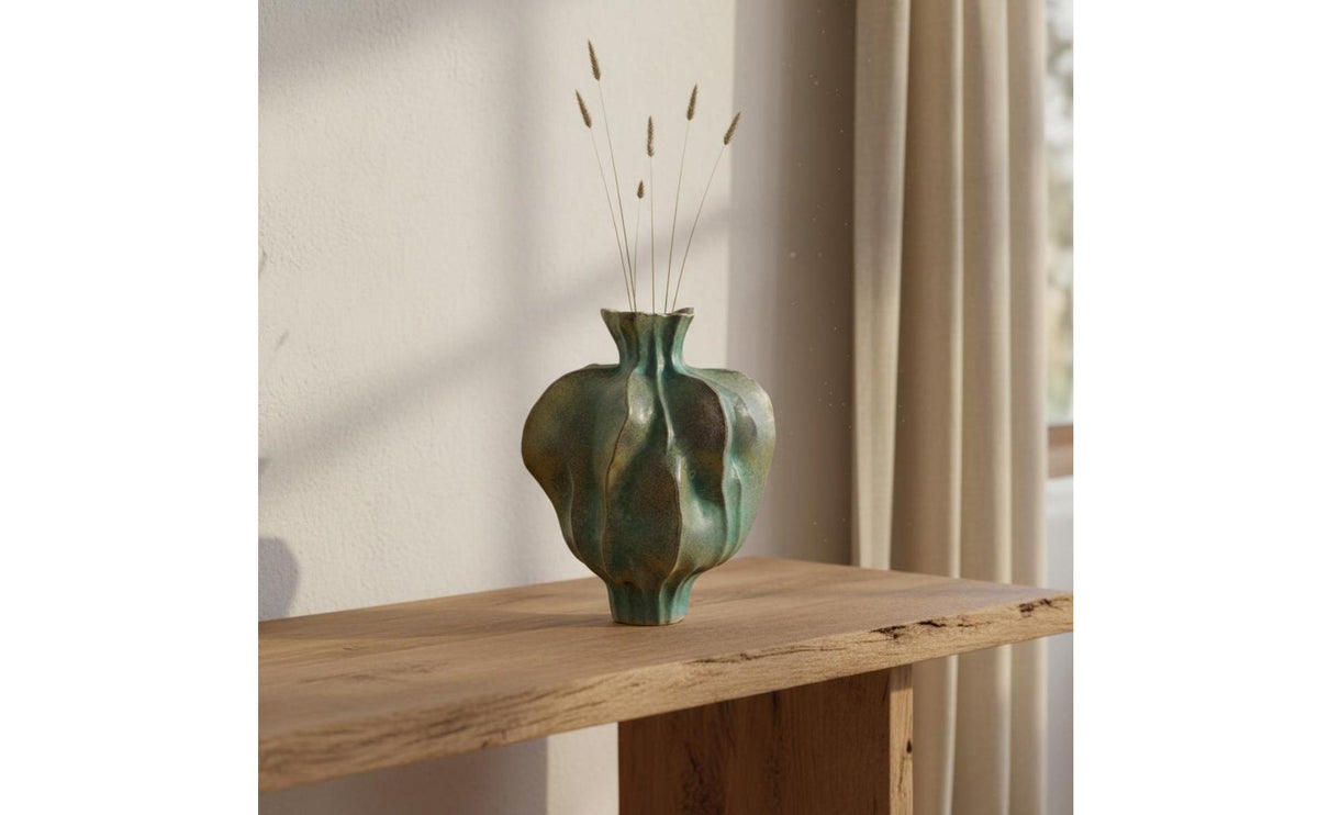 Artistic Asymmetry Vase Handcrafted Look Irregular Ceramic Vase Handcrafted Home Decor for Living Room