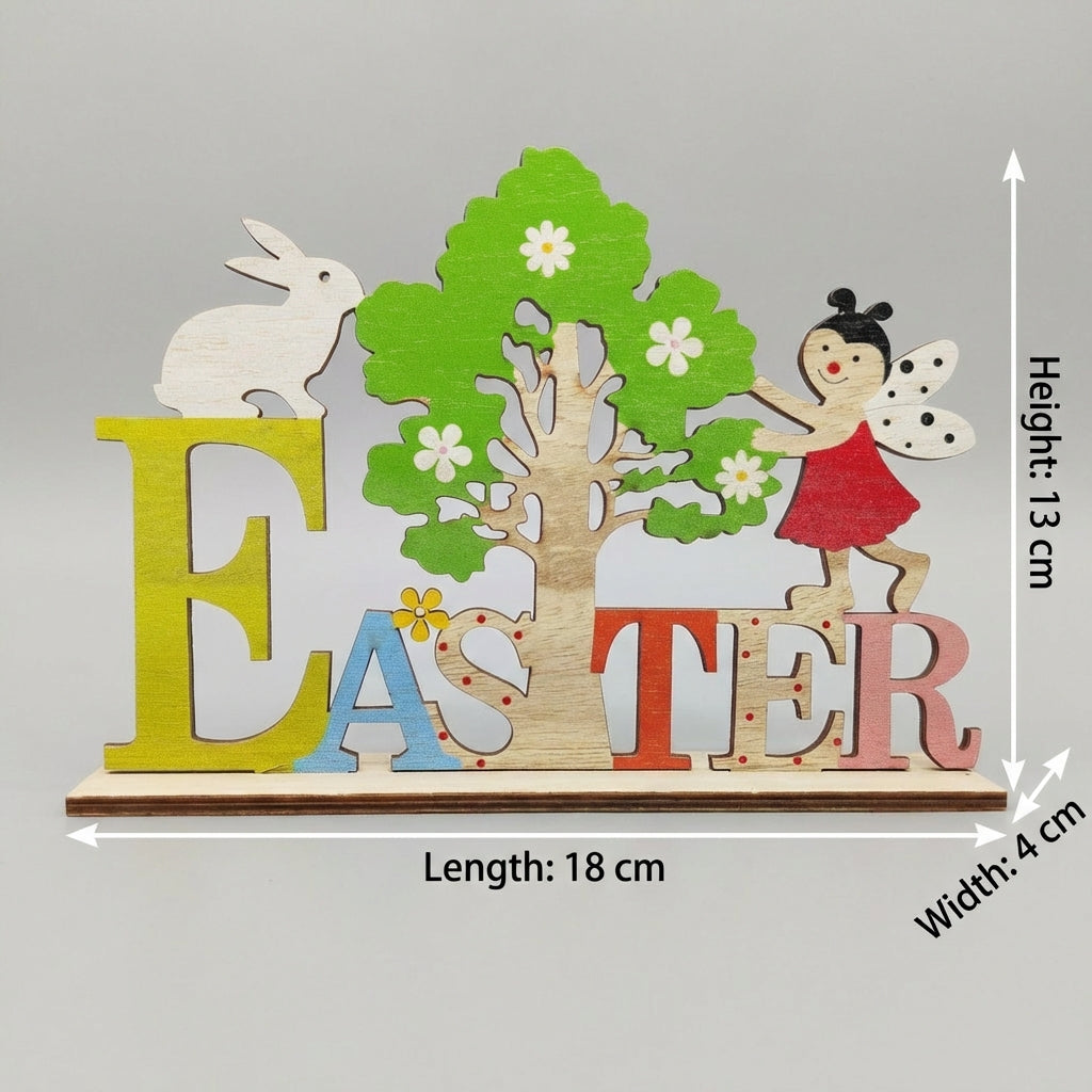 Easter Bunny Table Decor Festive Design Freestanding Bunny Ornament Farmhouse Design Easter Table Centerpiece for Families, Homeowners, Tabletop