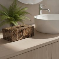 Rectangular Tissue Box Marble-Pattern Tissue Box Cover Elegant for Desk