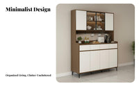 Multifunctional Dining Room Storage Cabinet Multi-Functional Kitchen Buffet Hutch Minimalist Design Unobstructed Standing Pantry Cabinet Adjustable Shelf for Homeowners, Apartment Dwellers, Families, Hallway, Home
