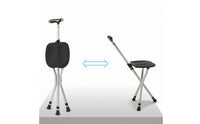 Three-Legged Cane Stool Adjustable Height Walking Cane with Seat Multifunctional Walking Stick with Seat 2-in-1 for Elderly, Seniors, Travel