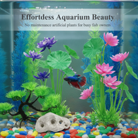 Aquarium Plastic Plants Decoration Set for Fish Tank Turtle Tank Landscaping