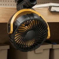 900-Degree Adjustable Rechargeable Clamp-on Fan 3-Speed Clamp-on Car Fan Pivoting Head Cooling Gadget Cordless