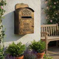 Vintage Mailbox Outdoor Mailbox with Latch Space-Saving Wall-Mounted Letterbox for Entryway