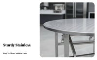 Foldable Design Portable Meal Stand Space-Saving Folding Table Rust-Resistant Household Furniture Multi-Purpose for Restaurant Owners, Event Planners, Dining Room, Banquet Hall, Indoor, Parties