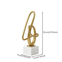 Intertwined Loop Ornament Abstract Sculpture with Base Modern Table Ornament for Bookshelf