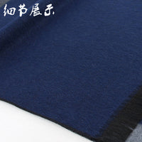 Men's Plaid Striped Business Scarf, Long Thickened Imitation Cashmere Warm Neck Wrap for Autumn Winter