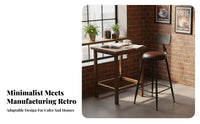 factory-inspired aesthetic Lowsupport High Chair With spinerest Bar Stool Retro Design Seating Furniture Commercial Grade for Business Owners, Homeowners, partners, Cafe, Restaurant, Counter, Kitchen Island