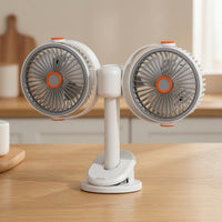 Two-Head Fan Adjustable Double-Head Cooling zoneSaving for Students, Dorm Room, Bedside Table