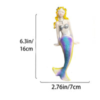 Colorful Mermaid Figurine Whimsical Resin Mermaid Coastal Home Decor Beach for Collectors, Aquatic Tank