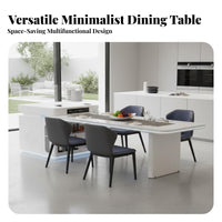 Extendable Kitchen Island Table Sintered Stone Top Multifunctional Storage Island Table Modern Minimalist Design for Homeowners, Adults