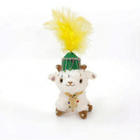 Sheep Ornament with Beads Cute Stuffed Sheep Lamb Stuffed Doll Fuzzy Soft for Collectors, Backpack, Desk