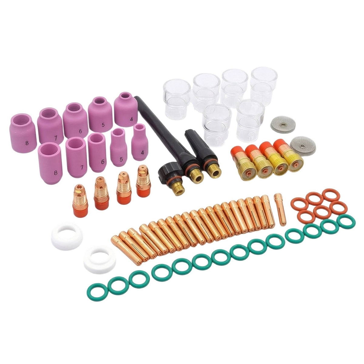 71 Pieces Torch Consumables Kit Replacement Torch Parts Kit Compatible for Welders, Technicians, Workshop