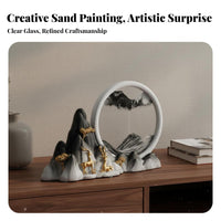 New Chinese Design Moving Sand Art Picture Creative Gift Dynamic Sand Picture 360° Rotatable for Adults, Students, Living Room, Home