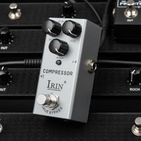 Mini Size Guitar Compressor Pedal Metal Shell Compressor Pedal Sustain Control Music Gear 9V Power Supply for Stage, Studio