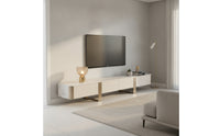 TV Cabinet with Stainless Steel Legs Modern Rocktelevision Cabinet Cabinet Minimalist Low-Profile Media Console for Living Room, Apartment