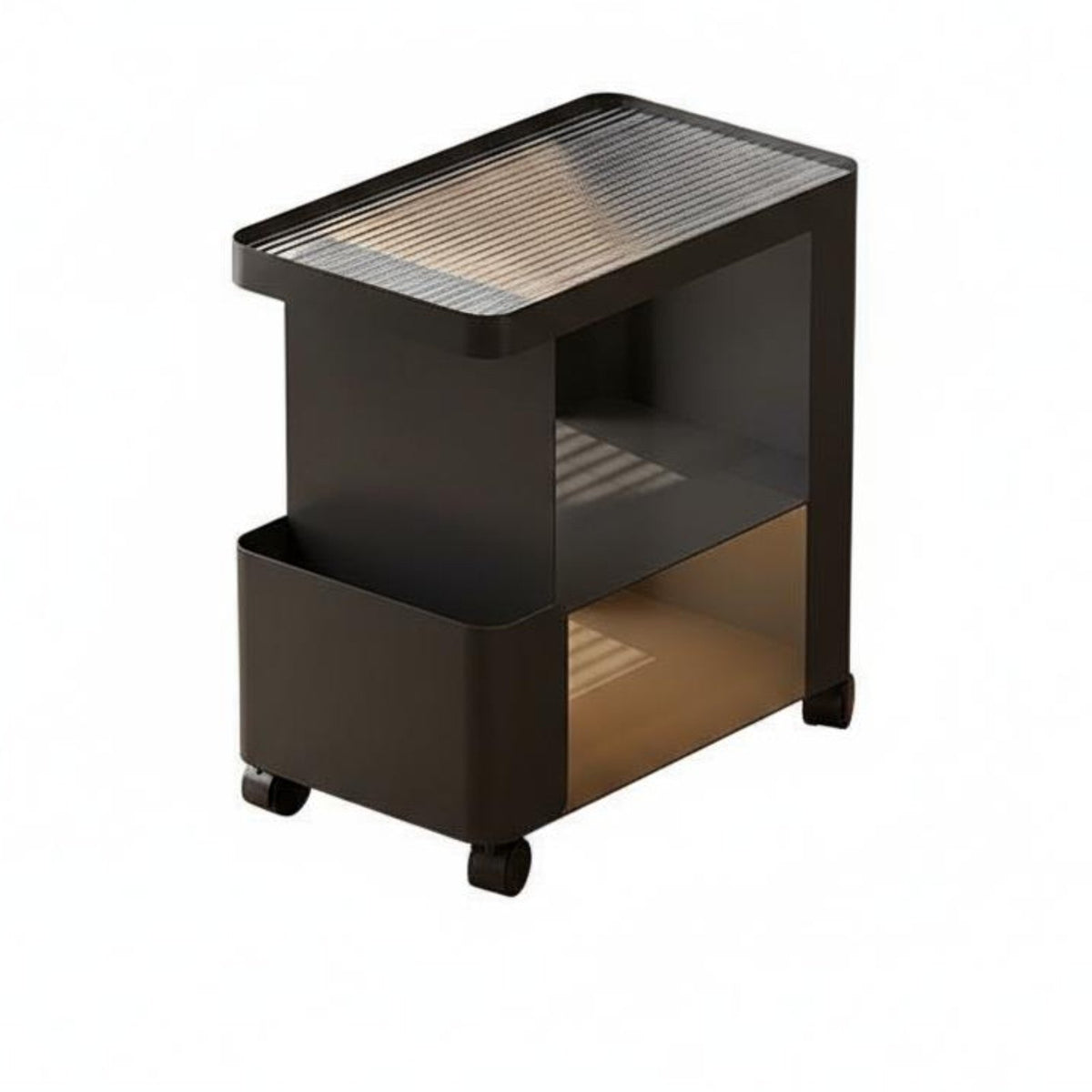 Elegant and design 2-Tier Rolling Side Table Multi-Functional Mobile Furniture Space-Saving Utility cart robustDuty for homeowners, Office Workers, Living Room, Bedroom, Kitchen, Balcony