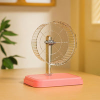 Hamster Running Wheel with 20cm Transparent Wheel with Metal Stand, Silent Exercise Wheel for Hamsters, Quiet Small Pet Exercise for Mice Gerbils