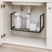 Under-Sink Bathroom Storage Rack Wall-Mounted Basin Organizer for Toilet and Washroom
