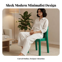 Stackable Plastic Dining Chair bright hues Home Furnishing Space-Saving Seating Furniture for homeowners, Restaurant Owners, Bedroom, Cafe, Balcony