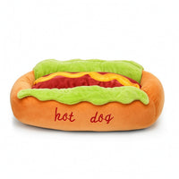 Soft Hot Dog Pet Bed Bolster Hot Dog Bed Soft Washer and Dryer Friendly for Young Dogs