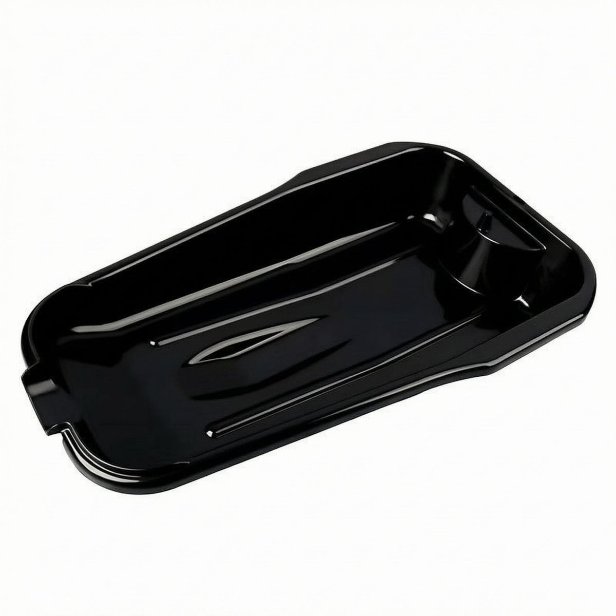 Slimline Oil Drain Pan Molded Pour Spout Plastic Oil Pan Raised Sides Automotive Tool Recessed Channel
