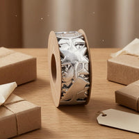 Printed Pattern Silver Ribbon Roll Stars and Helmets Football Print Ribbon Shiny Craft Supply 25 Mm Wide