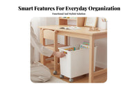Stackable Design Under-Desk Container with Wheels Includes Lid Rolling Storage Carrier Space-Saving Organizer Box Multipurpose for Students, Office Workers, Homeowners, Dorm Room, Bedroom, Bathroom, Cabinet