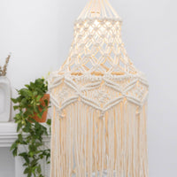 Macrame Lampshade Fringe Lamp Shade Boho for Reading Corner, Cafe