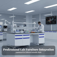 Steel-Lumber Lab Workbench Reactive and Alkali Resistant Scientific Experiment Table Heavy Duty Lab Bench with Sink for School, Research Institute