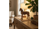 Rattan Horse Statue Woven Wicker Horse Figurine Brown