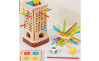 Focus Training Wooden Balance Stick Game Concentration Stick Balancing Game Toy Educational Plaything Fine Manual Skills for Kindergarten Children, Preschoolers, Kids, Classroom, Playroom