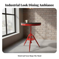 Sturdy Construction Wrought Iron Table and Chair Wear-Resistant Industrial Design Dining Set High-Temperature Baked Paint Industrial Dining Set Rust-Proof for Homeowners, Apartment Dwellers, Couples, Milk Tea Shop, Small Eatery, Reception Area