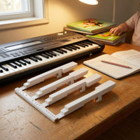 White Piano-Style Key Strip Replace Worn Keys White Gloss Keytops