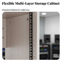 19-Inch Rack Mount Cabinet Heavy Duty AV Equipment Cabinet Audio Component Rack for Audiophiles, DJs, KTV Room, Audio Production Studio