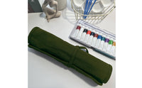 Travel-Friendly 22 Slot Brush Pouch Space-Saving Canvas Paint Brush Roll Lightweight and Compact Roll-up Paintbrush Holder Large Capacity for Artists, Painters, Outdoor Painting