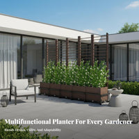 Easy Assembly Planter Box Climbing Frame Weather-Resistant Planter Box with Trellis Gardening Supply for Gardeners, Homeowners, Beginners, Courtyard, Garden, Patio, Balcony