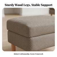 firm Wood Legs Upholstered Wooden Leg Stool firm support Sponge padding Upholstered Rectangular Stool Minimalist Design Footstool Multi-Purpose for Families, Homeowners, Adults, Living Room, Entryway, Hallway, by a Couch