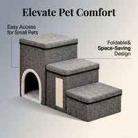 Dog Steps for Bed and Sofa with Foldable Design for Small Pets, Portable Stairs for Living Room Furniture, Compact Lightweight
