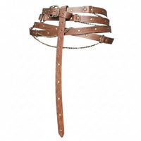 Belt with Chains Adjustable Belt with Embossed Patterns Viking for Cosplayers