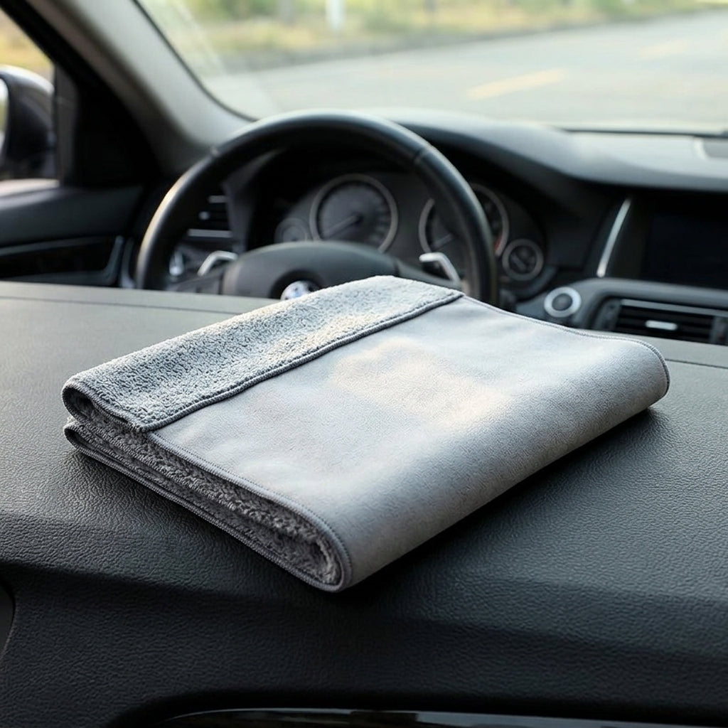 Suede Car Drying Towel and 30x40cm Microfibre Cloth, Thickened Microfibre Towel for Glass Cleaning, Lint Plain Weave for Car Washing