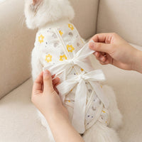 Cat Recovery Suit with High Neck, Professional Spay Suit for All Seasons, Anti-Licking Pet Suit with Ties, Recovery Apparel