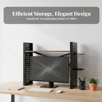 Multitier Storage screen Stand with Pegboard Space-Saving Pegboard screen Riser Ergonomic Height Desktop Shelf for Students, Remote Workers, gaming enthusiasts, Dorm Room, Workstation, Gaming Station